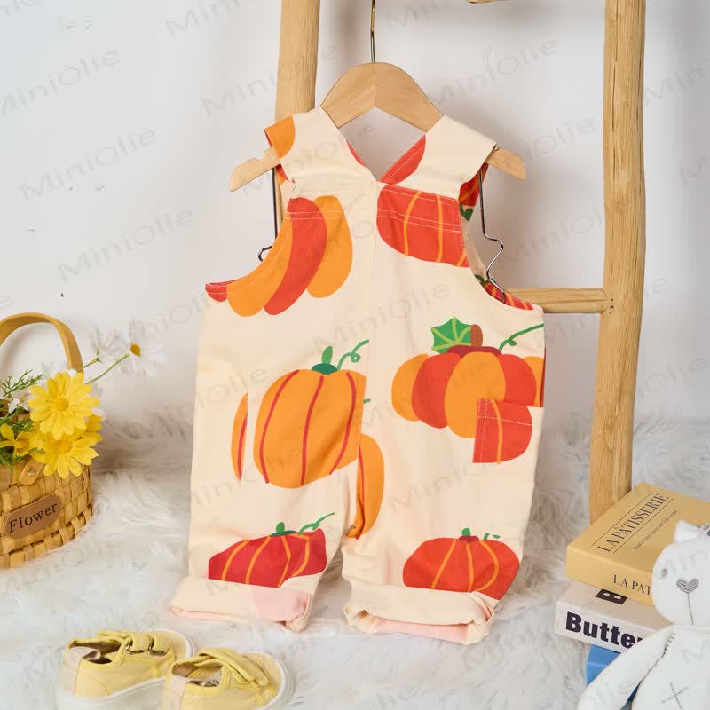 Baby Toddler Pumpkin Pocket Overalls