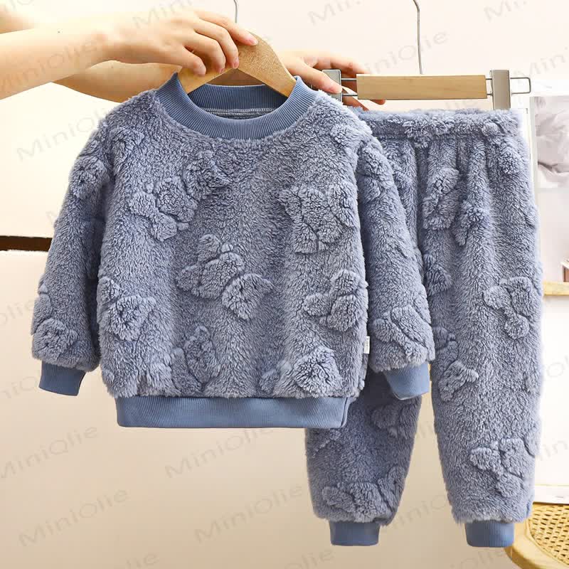 Toddler Kid Fleece Bear 2-piece Set