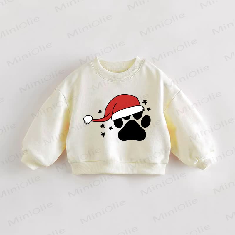 Baby Christmas Paws Cream Sweatshirt