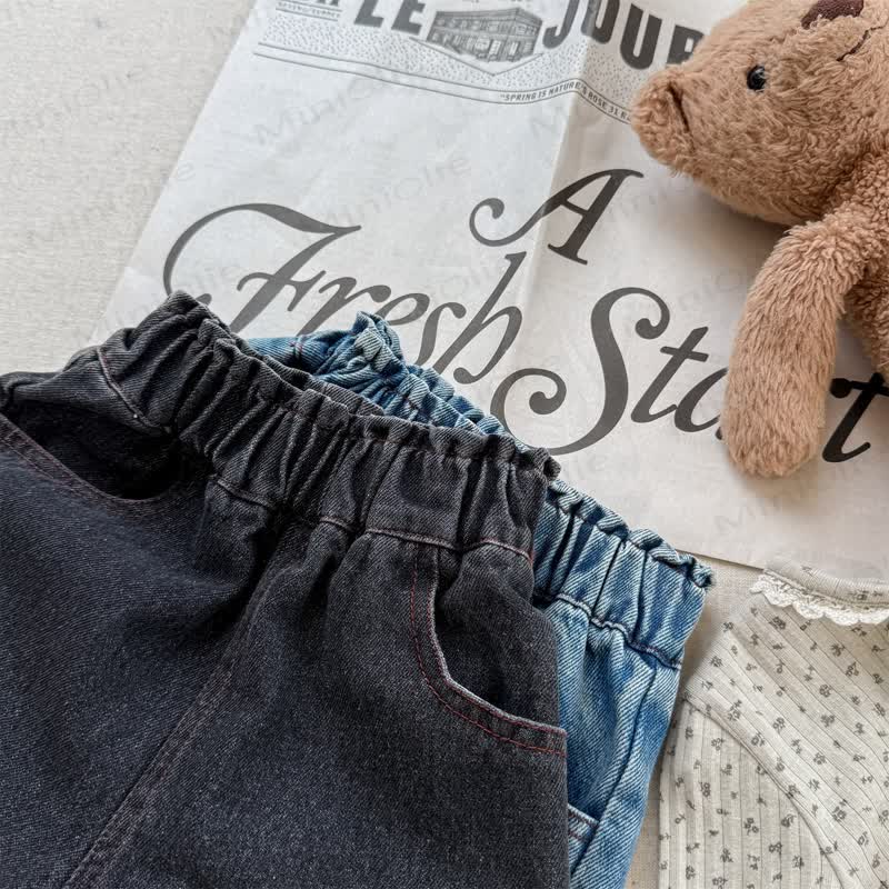 Toddler Girl Lace Denim Pants