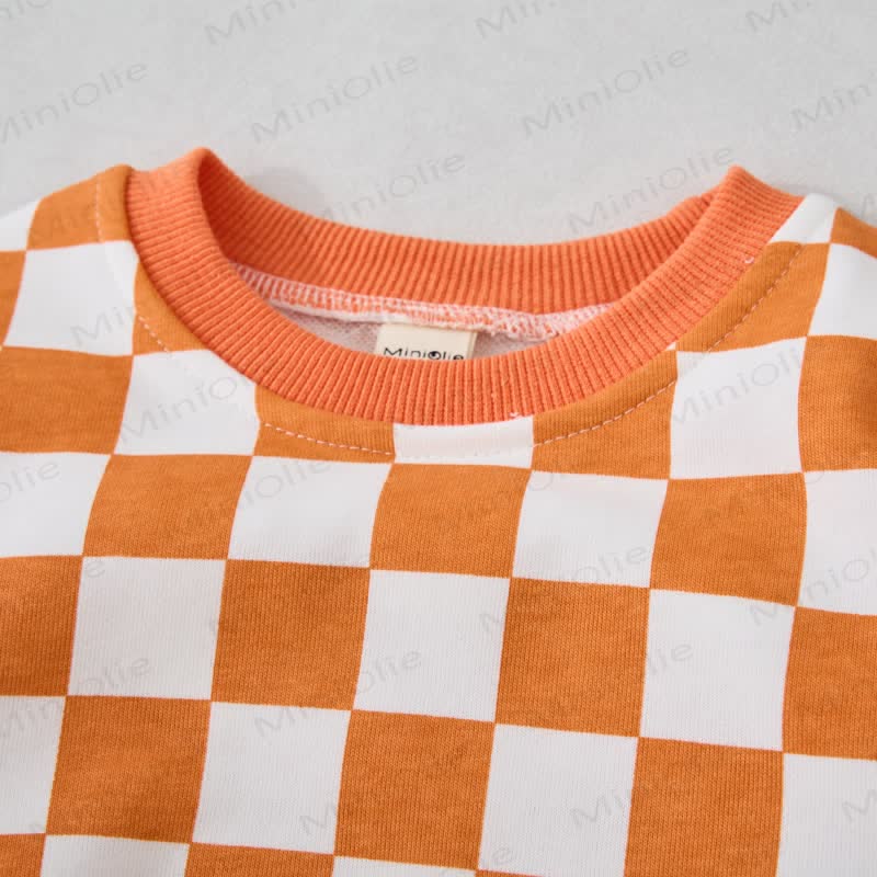 Baby Toddler Orange Checkerboard 2-piece Set