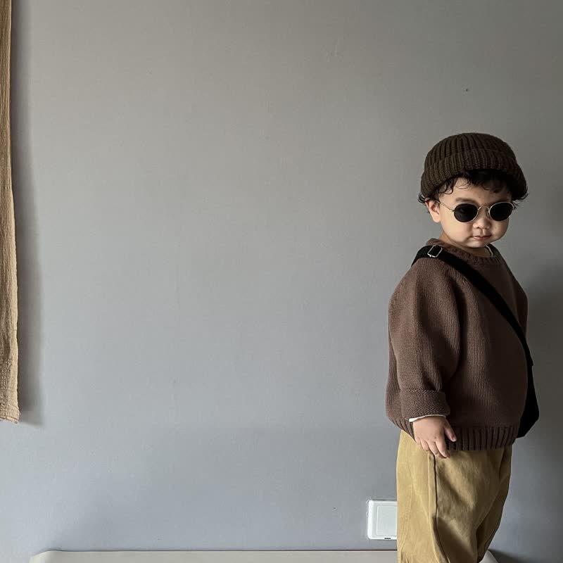 Toddler Solid Color Loose Relax Sweater