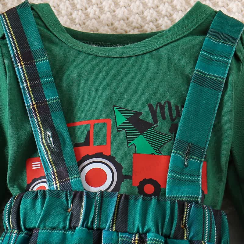 MY 1ST CHRISTMAS Baby Plaid 2-Piece Set with Hat