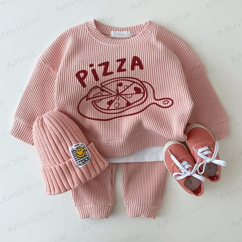 PIZZA Baby Pink 2-piece Waffle Set