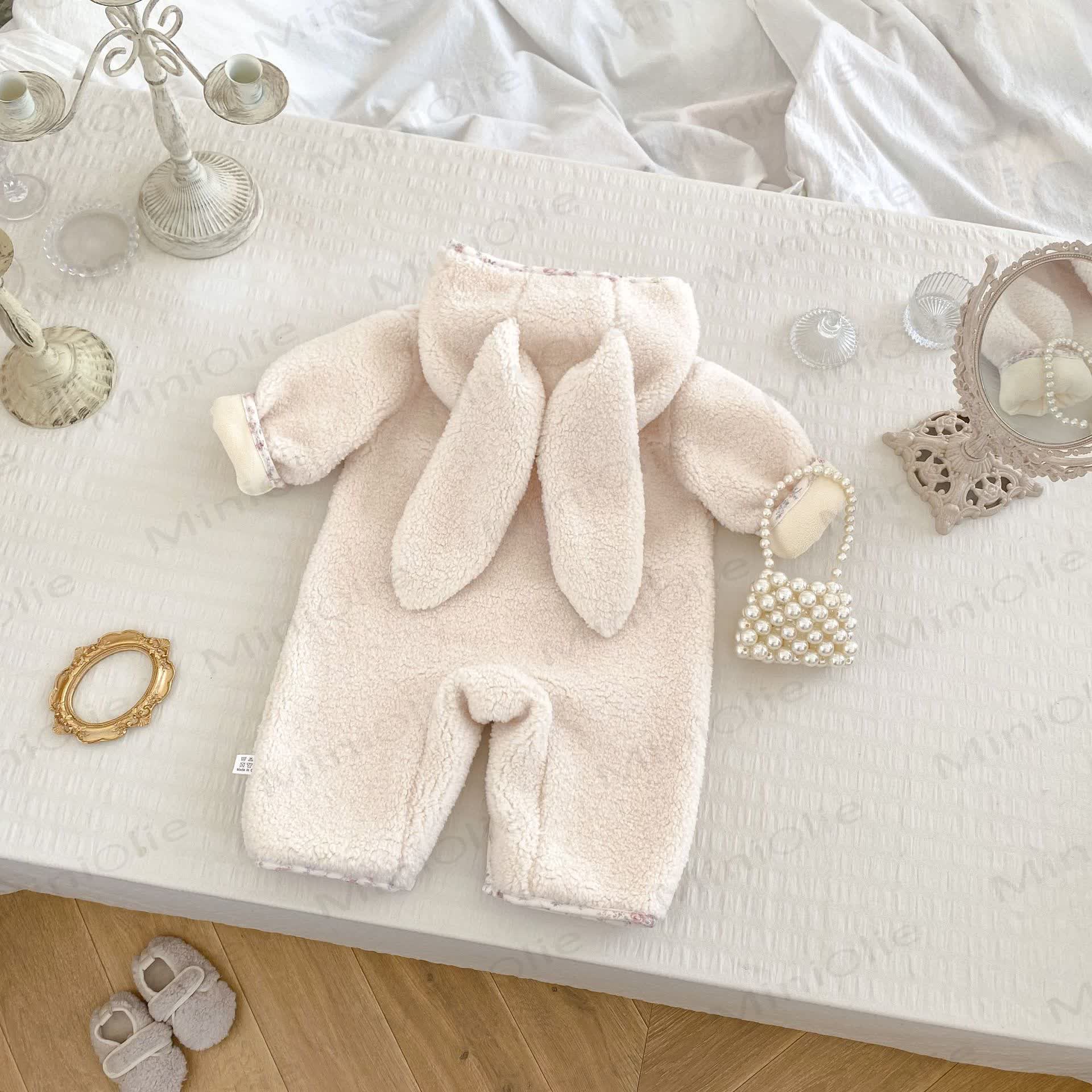 Baby Floral Bunny Ear Hooded Romper