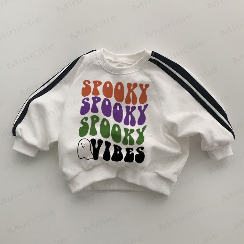 SPOOKY VIBES Baby White Sweatshirt