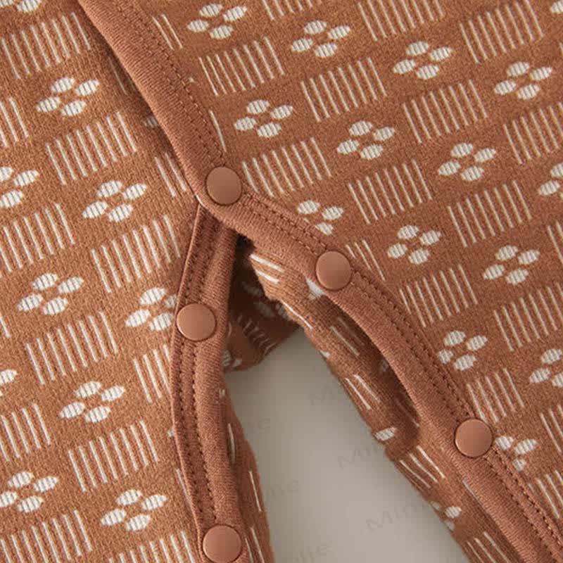 Baby Jacquard Fleece Lined Hooded Romper