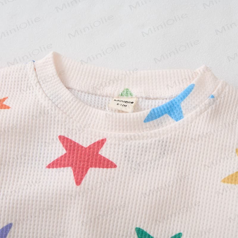 Baby Toddler Christmas Colorful Star Waffle 2-piece Set