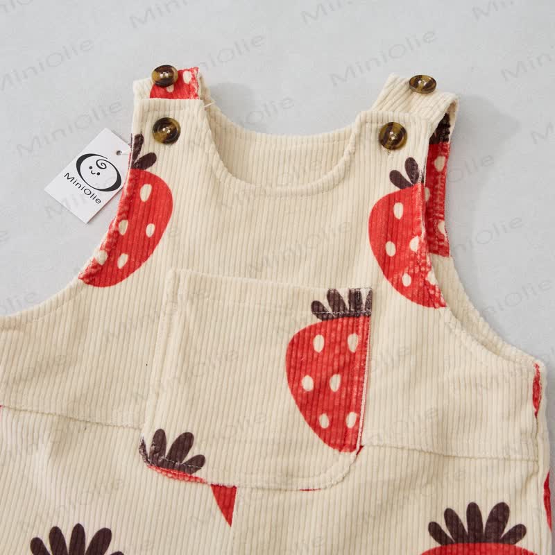 Baby Toddler Strawberry Printed Overalls