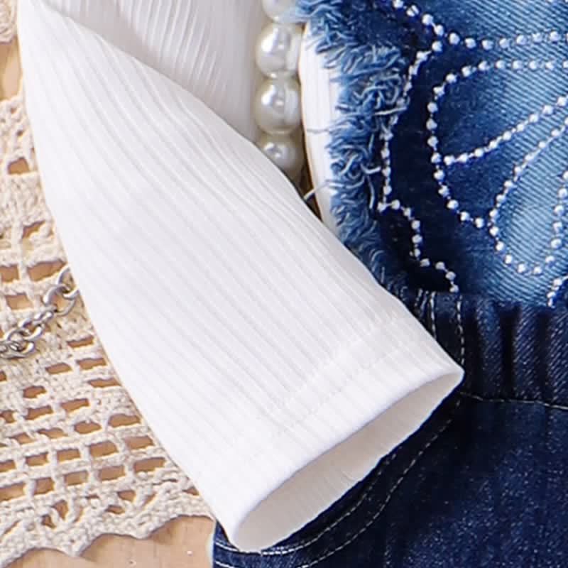 Baby 2-Piece Butterfly Bows Denim Set