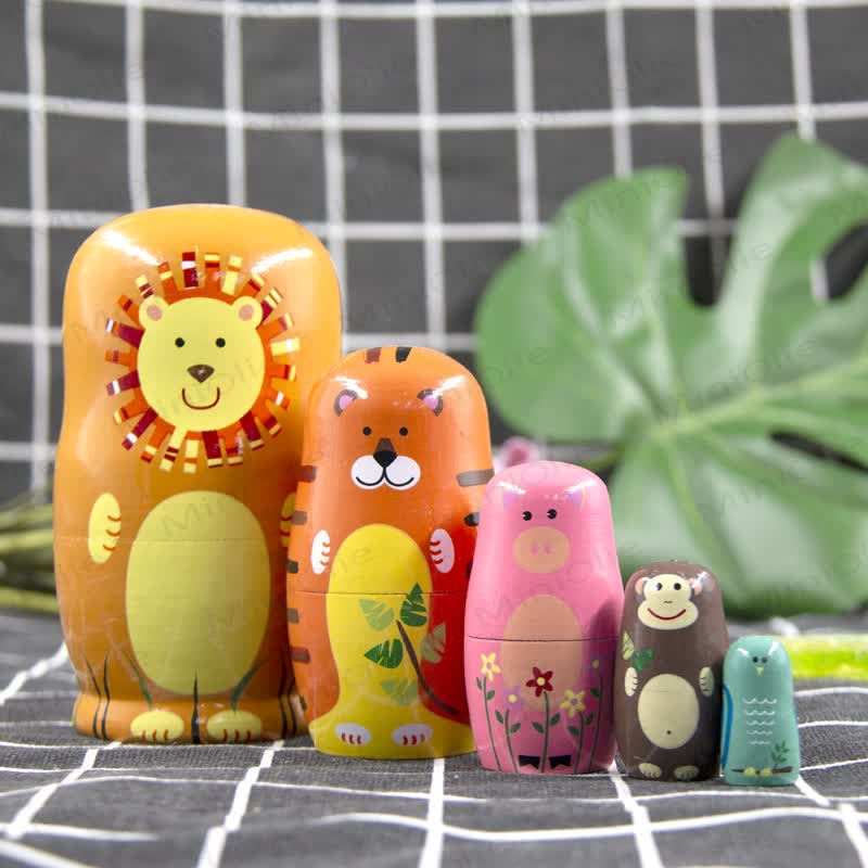 5 Pcs Animal Nesting Dolls