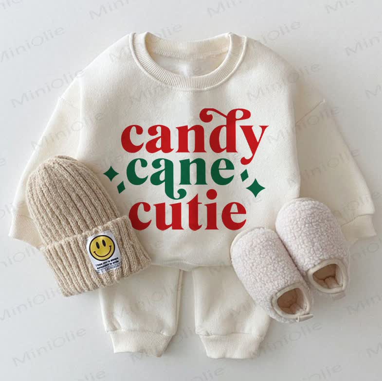 CANDY CANE CUTIE Baby 2-piece White Set