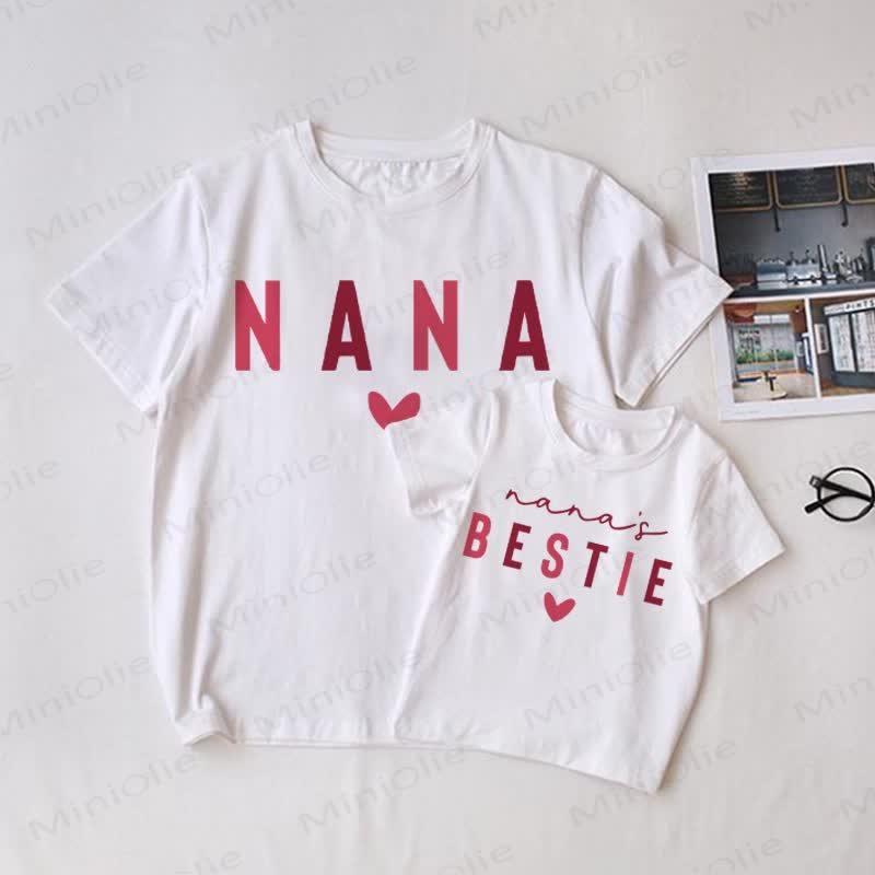 NANA/NANA'S BESTIE White Family Matching T-Shirt