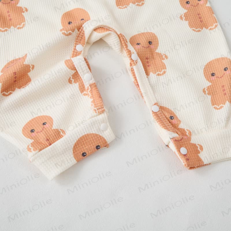 Baby Gingerbread Man Waffle Romper