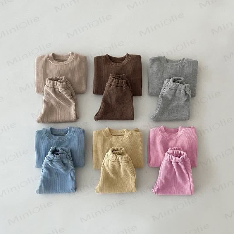 Baby Toddler Solid Color Casual 2 Pieces Set