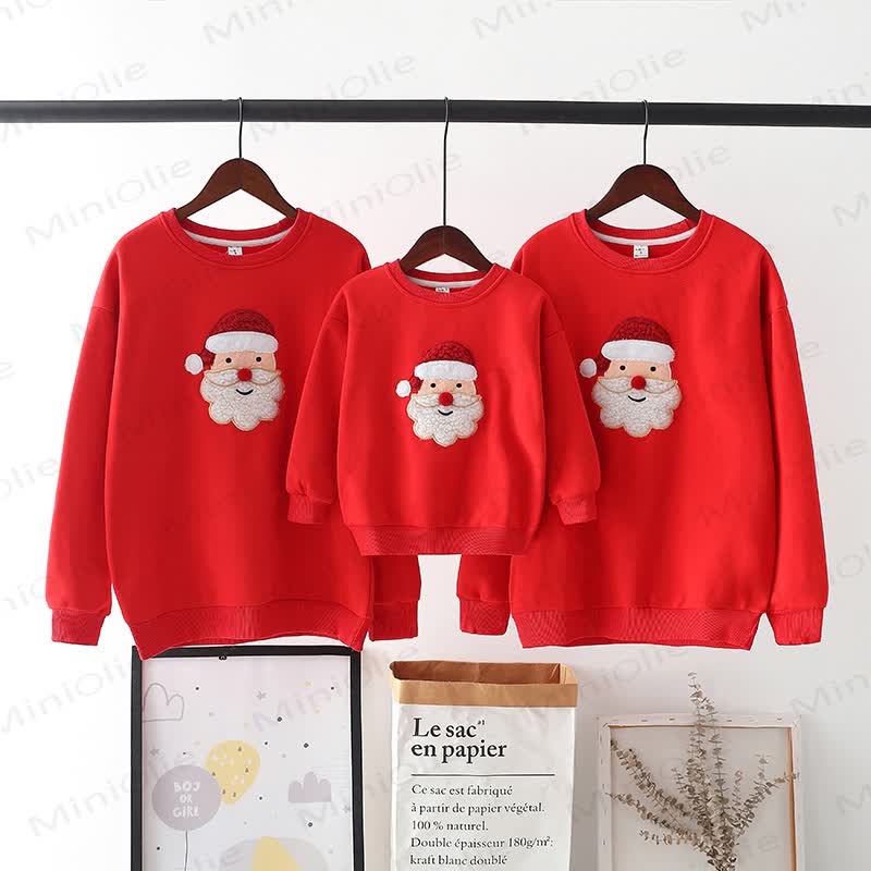 Family Matching Santa Claus Fleece Lined Sweatshirt