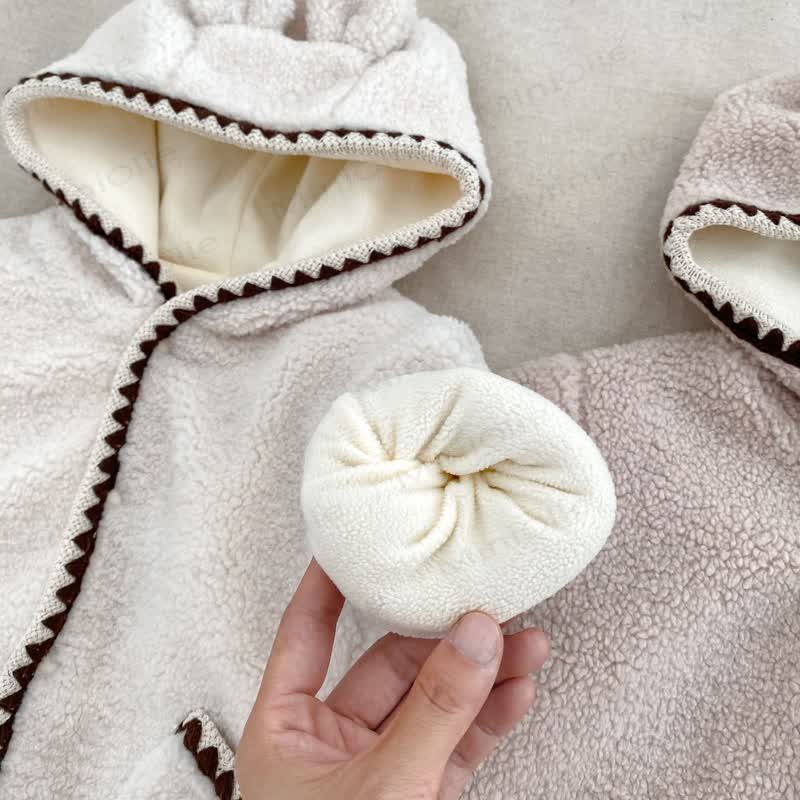 Baby Fleece Pocket Hooded Romper