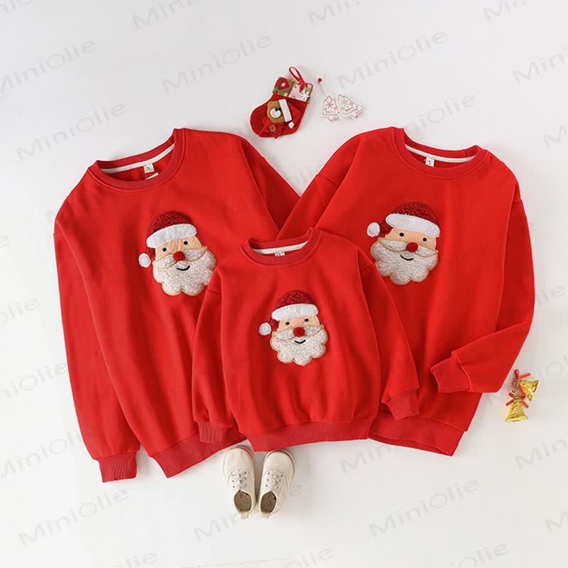 Family Matching Santa Claus Fleece Lined Sweatshirt