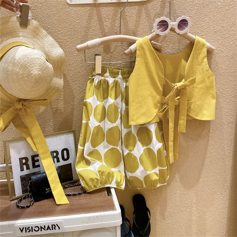 Toddler 2-Piece Yellow Dots Set with Hat