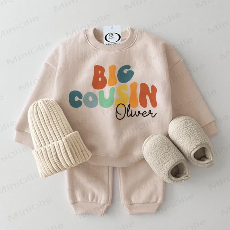 BIG COUSIN Baby Sweatshirt 2-piece Beige Set