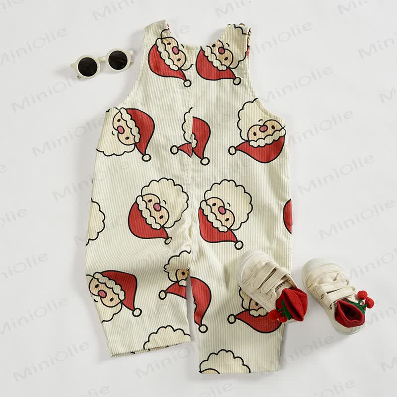 Baby Toddler Santa Corduroy Apricot Overalls