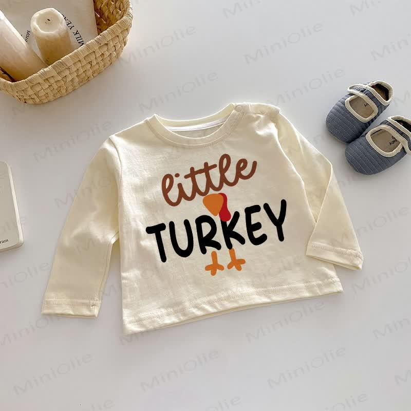LITTLE TURKEY Baby Beige Long Sleeves Top
