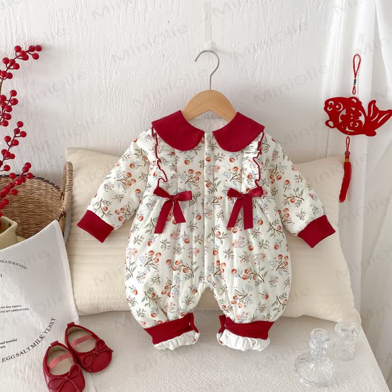Baby Christmas Floral Romper