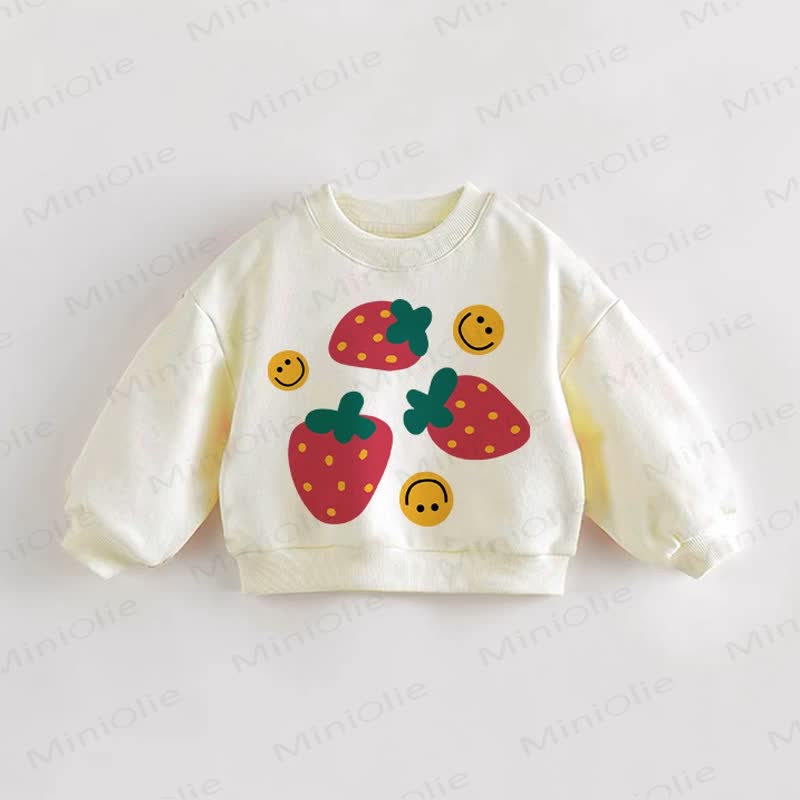 Baby Toddler Strawberry & Smiley Face Sweatshirt