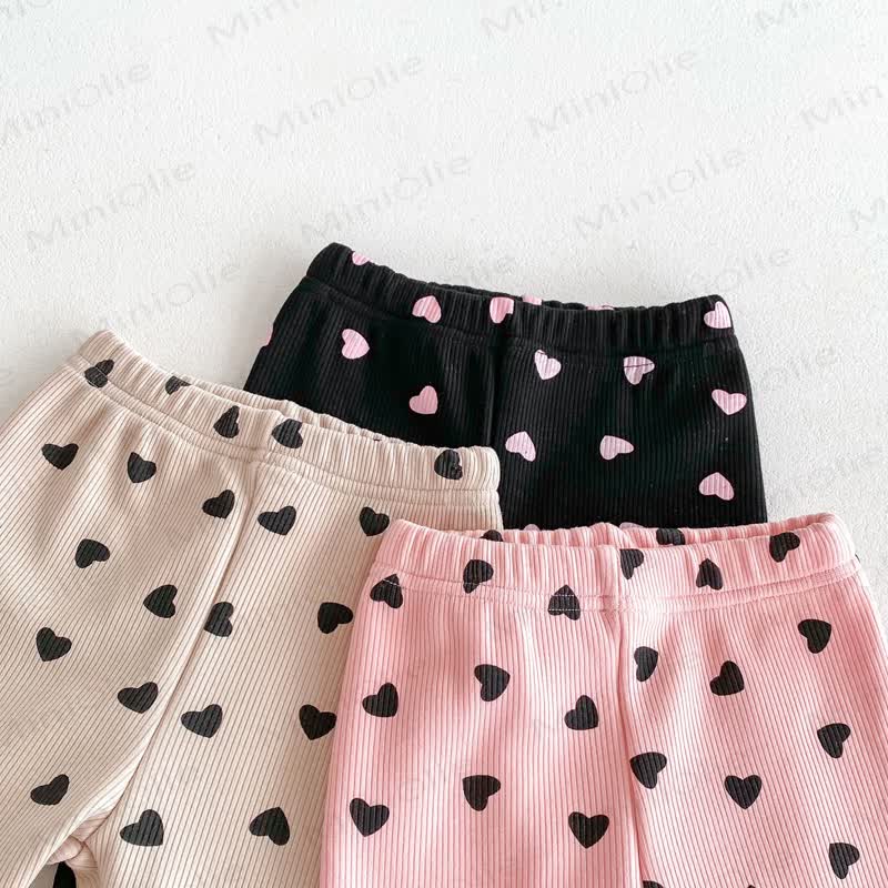 Baby Toddler Girl Heart Fleece Lined Leggings