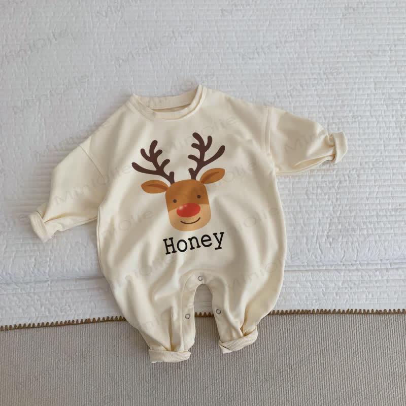 HONEY Baby Deer Beige Romper