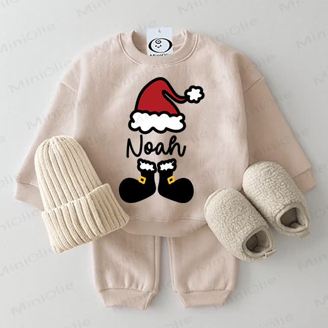 NOAH Baby Christmas Hat Stocking 2-piece Beige Set