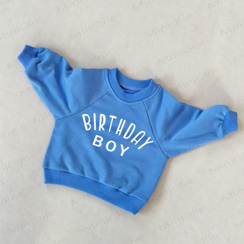 BIRTHDAY BOY Baby Toddler Blue Sweatshirt