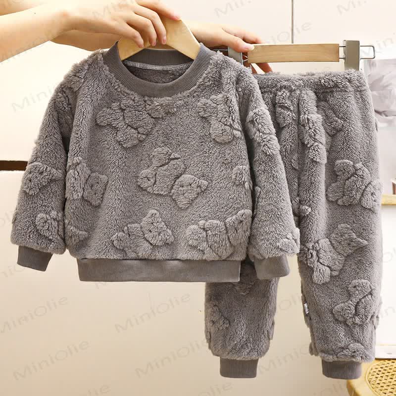 Toddler Kid Fleece Bear 2-piece Set