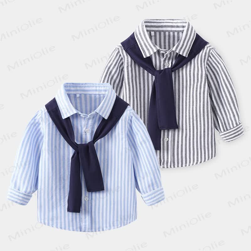 Toddler Boys Striped Shirt with Shawl