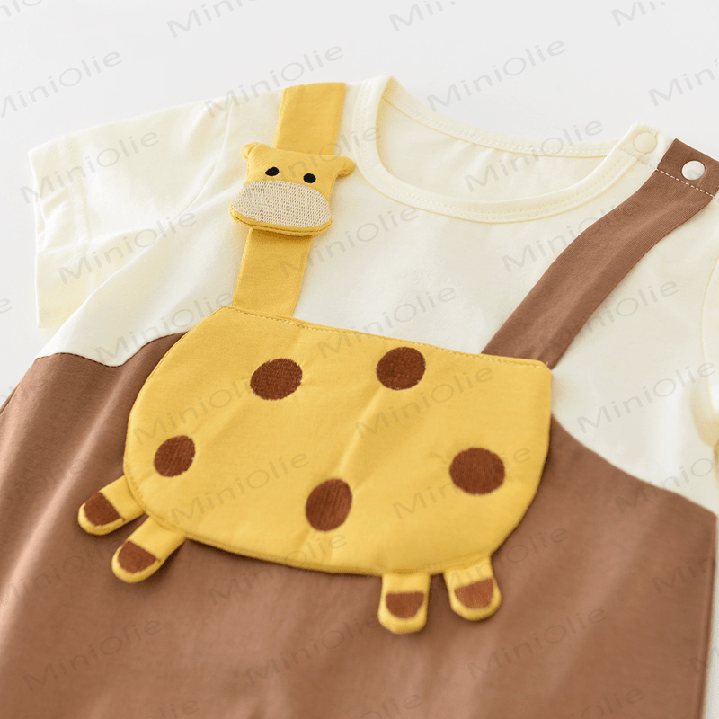 Baby Giraffe Fake Two Pieces Romper