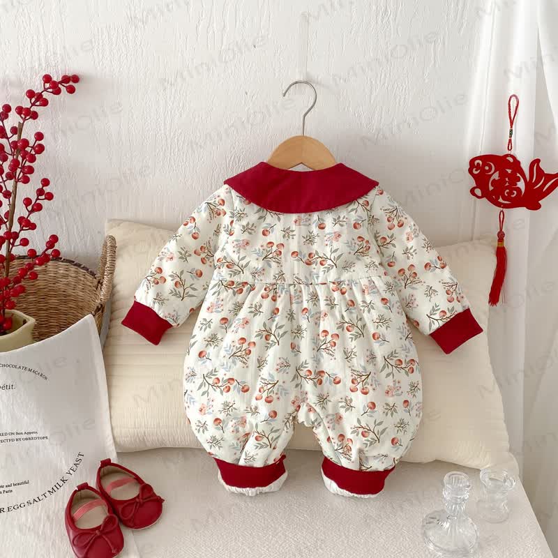 Baby Christmas Floral Romper