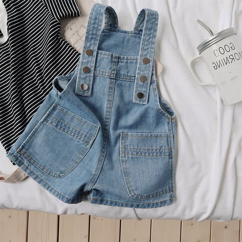 Toddler Fashion Button Denim Overalls