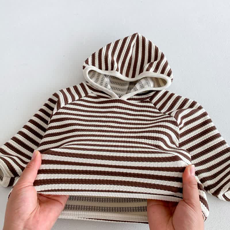 Baby 2-Piece Hooded Striped Sweatsuit Set