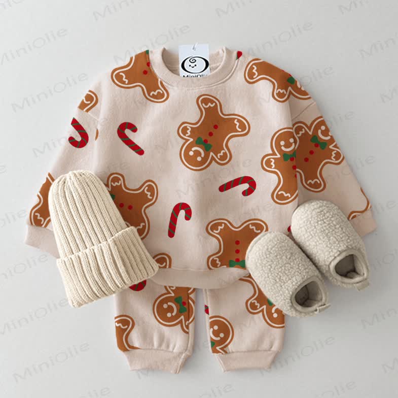 Baby Christmas Gingerbread 2-piece Beige Set