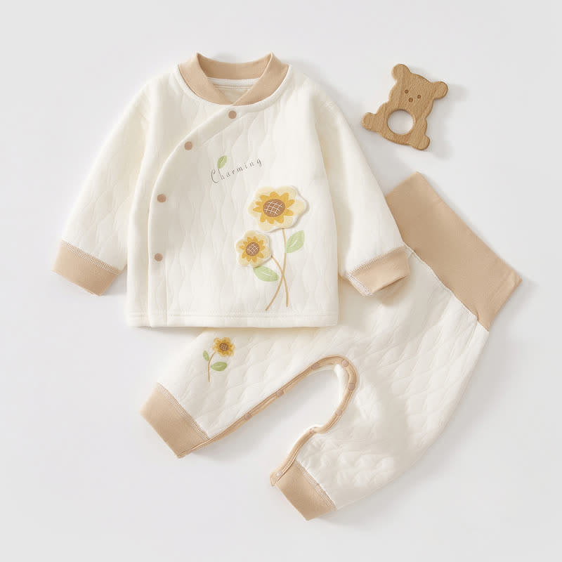 CHARMING Baby 2-Piece Flower Quilted Set
