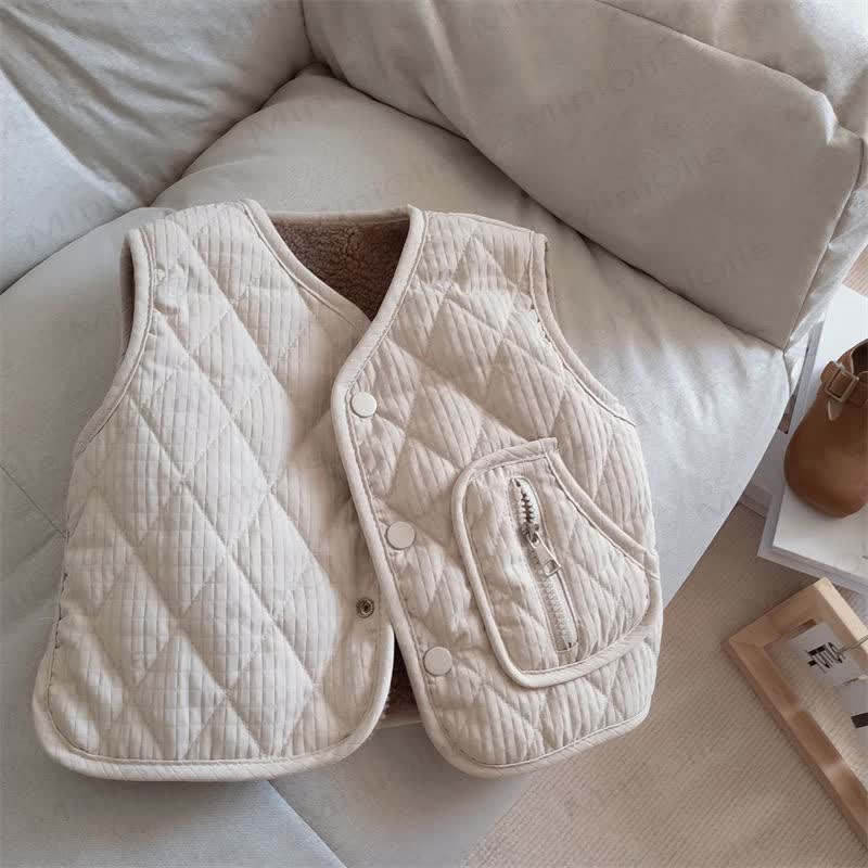 Baby Toddler Solid Color Fleece Vest Jacket