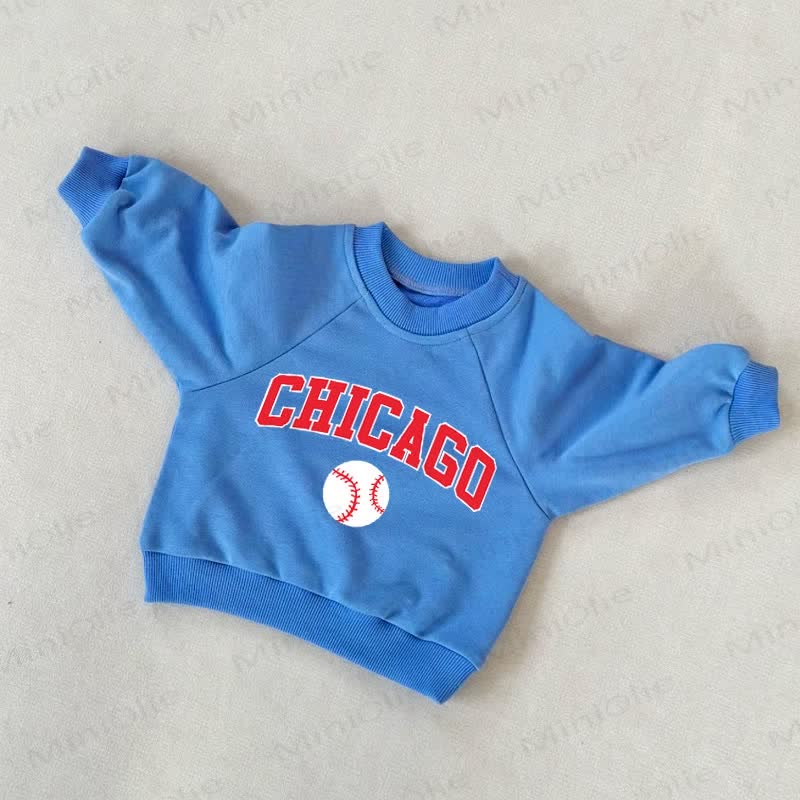 CHICAGO Baby Toddler Baseball Blue Sweatshirt