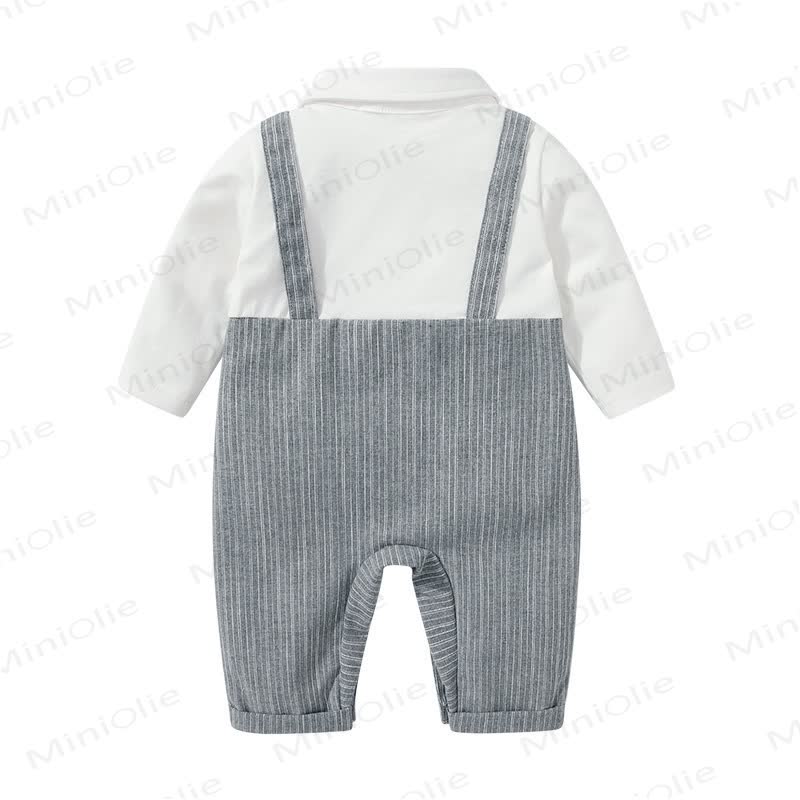 Baby Fake 2pcs Strap Striped Romper