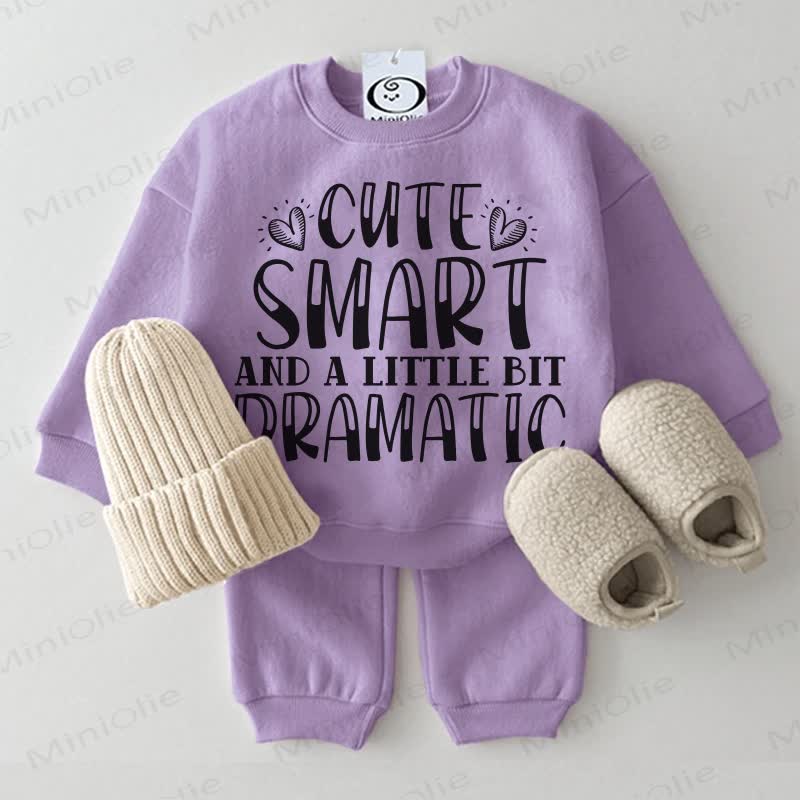 CUTE SMART AND A LITTLE BIT DRAMATIC Baby 2-piece Purple Set