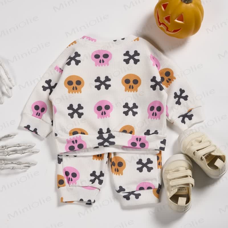 Baby Toddler Skull Printed Waffle 2-piece Set