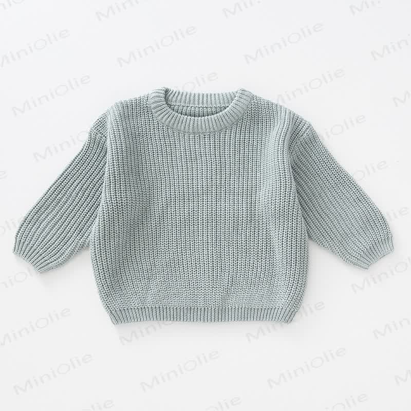 Baby Knitted Solid Color Simple Sweater