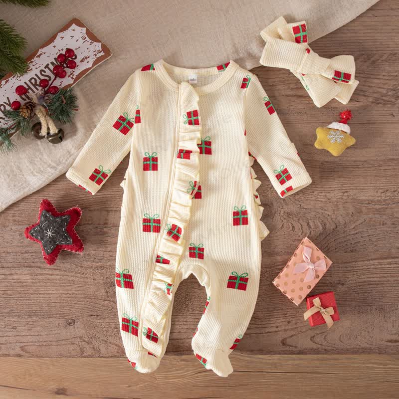 Baby Headscarf Christmas Romper