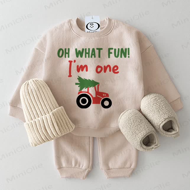 OH WHAT FUN I'M ONE Baby Car 2-piece Beige Set