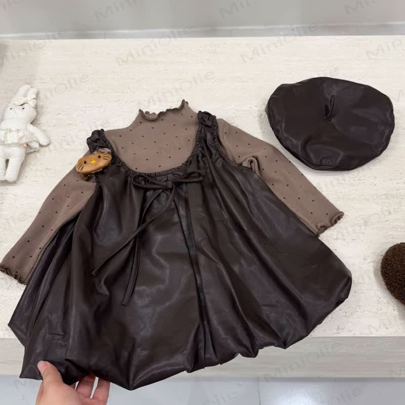 Baby Toddler Girl Bow Brown Sleeveless Dress