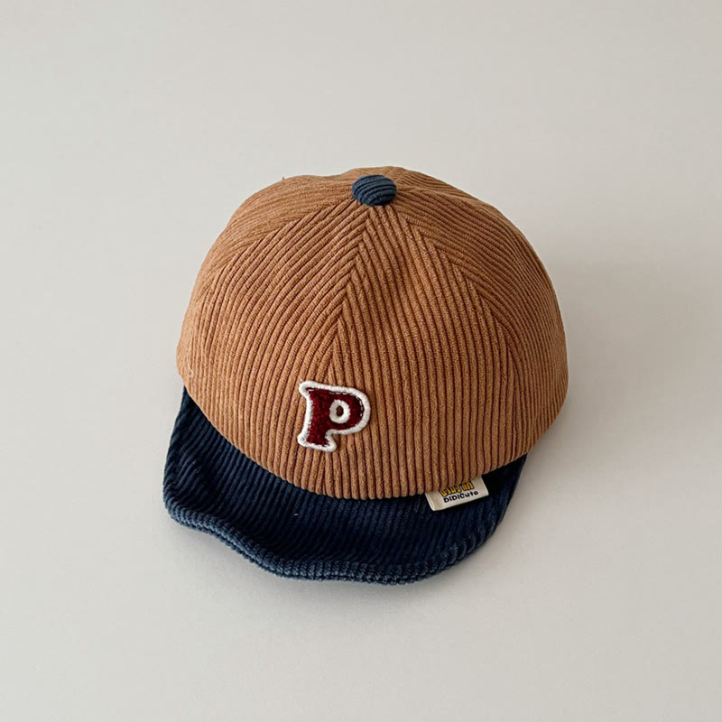 P Baby Bear Letter Sun Peaked Cap